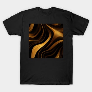 Golden Harmony: Abstract Stripes in Luxe Gold T-Shirt